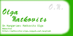 olga matkovits business card